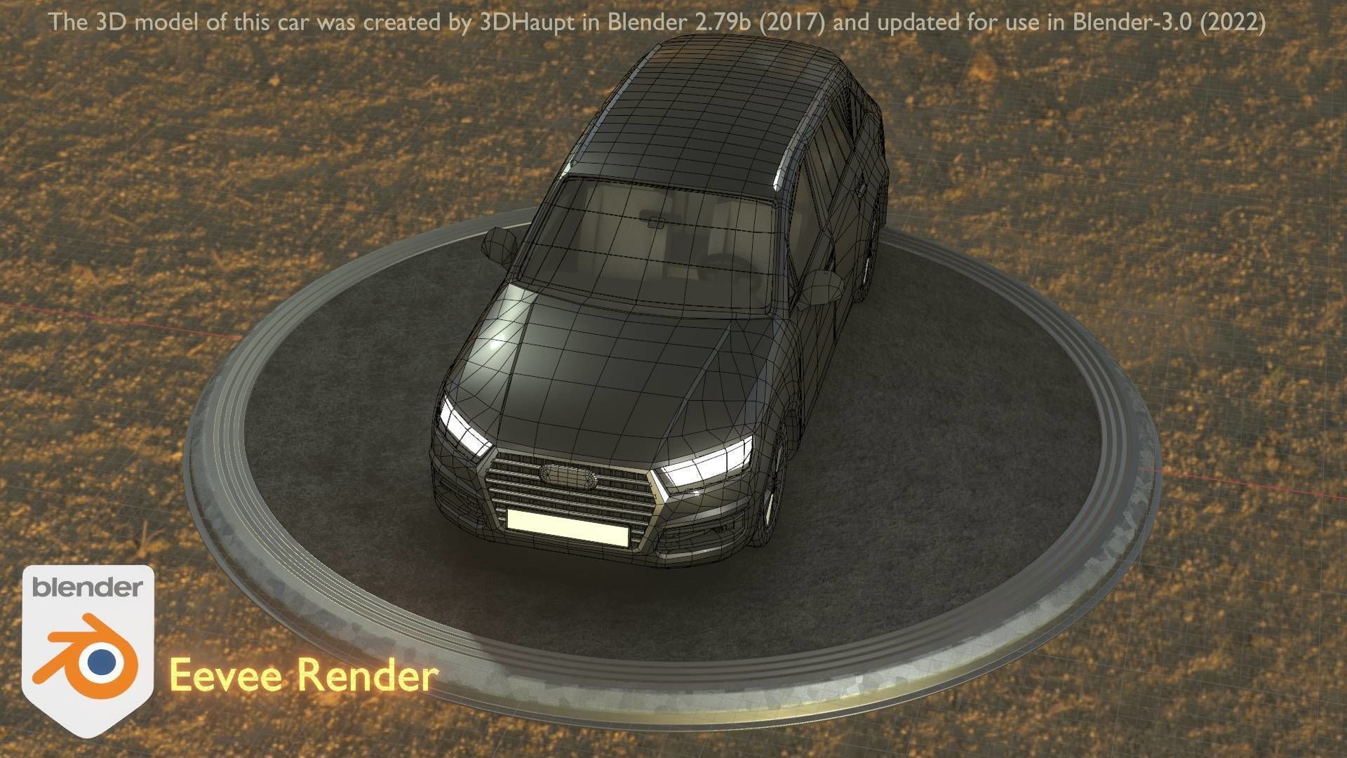 City Car 7 SUV Type-B Black  Low-poly 3D model_5