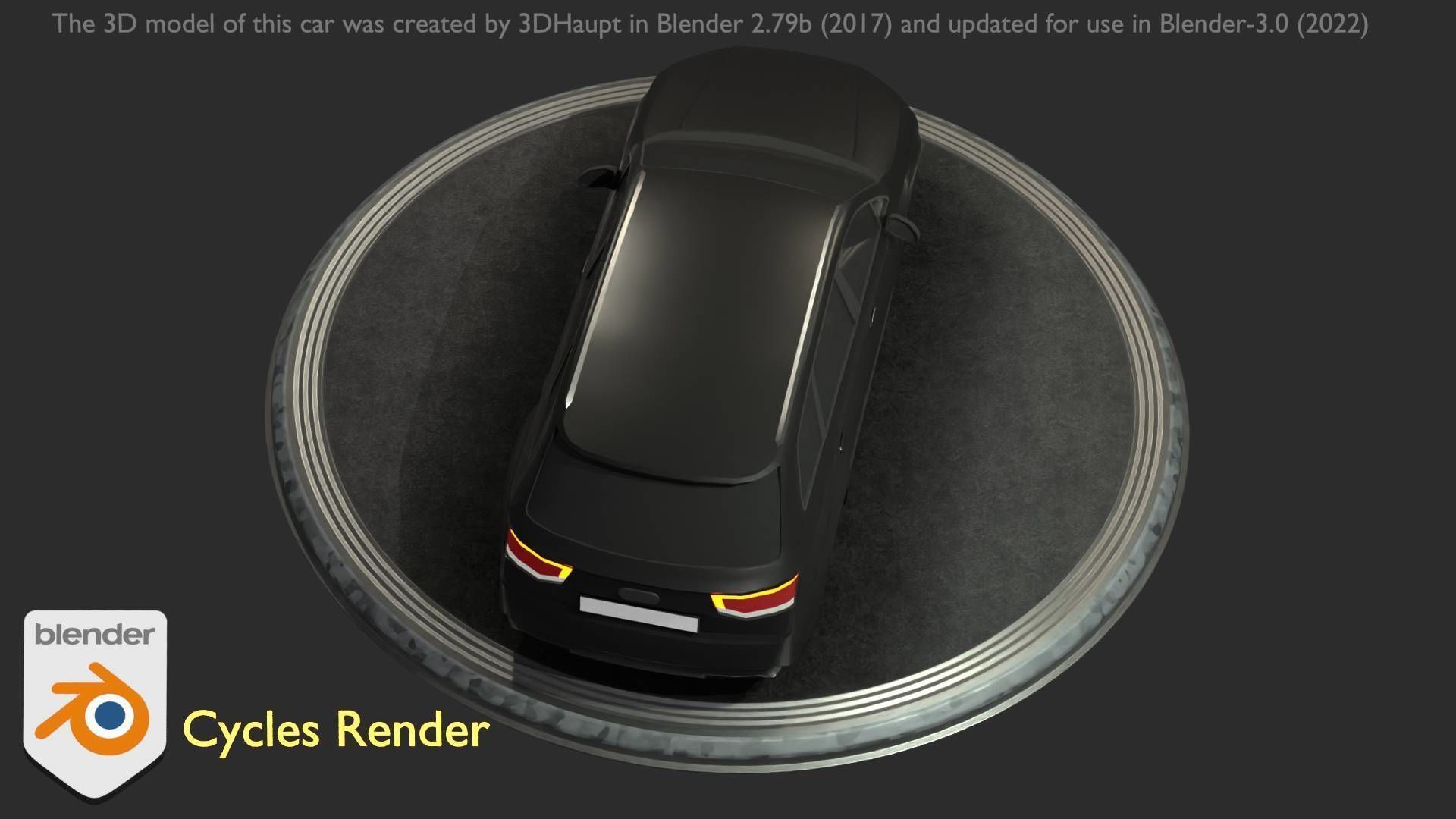 City Car 7 SUV Type-B Black  Low-poly 3D model_22