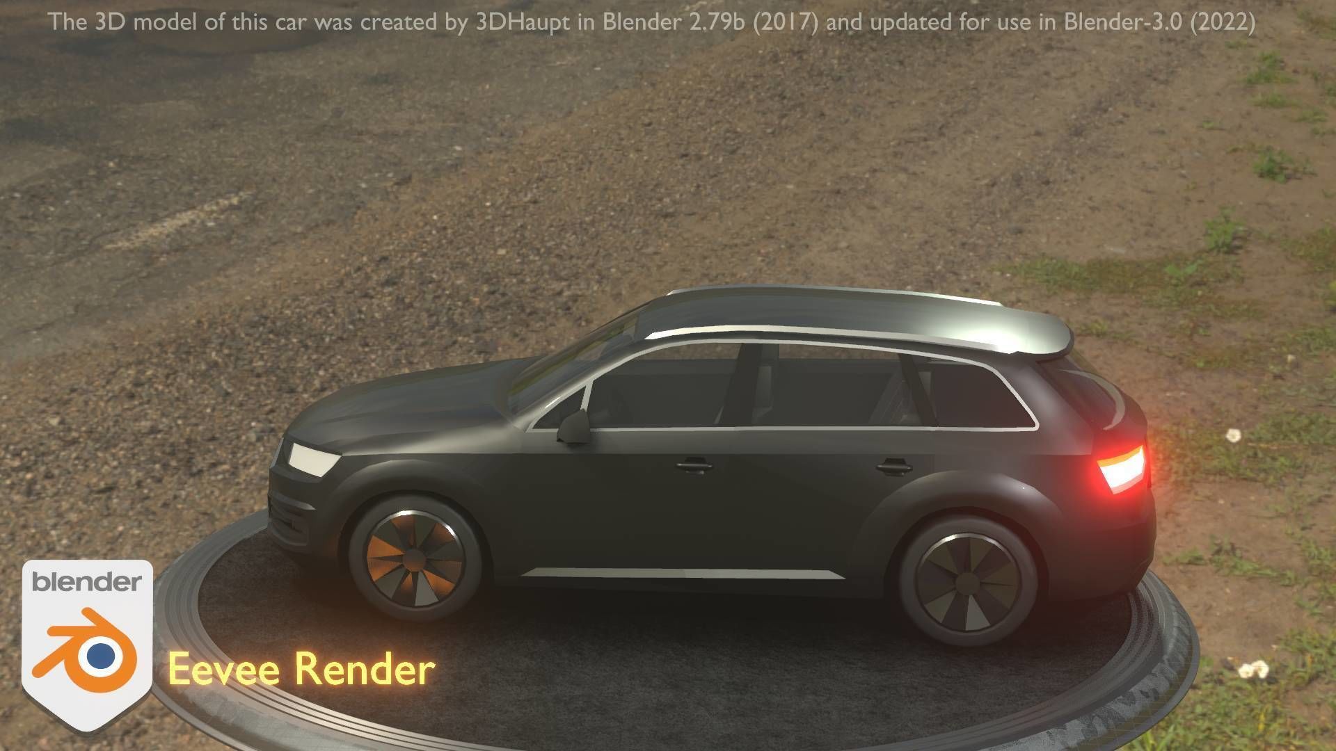 City Car 7 SUV Type-B Black  Low-poly 3D model_81