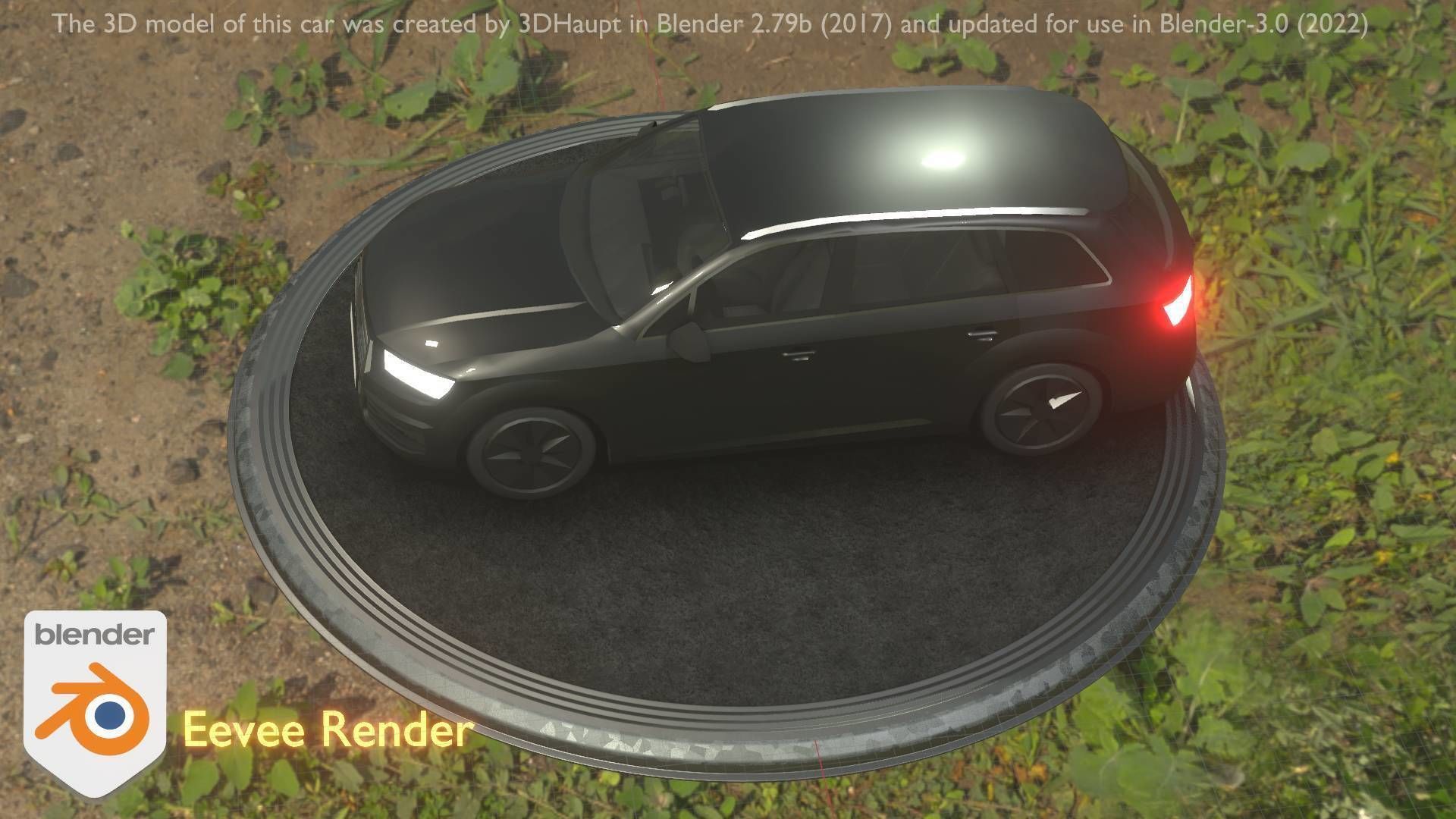 City Car 7 SUV Type-B Black  Low-poly 3D model_17