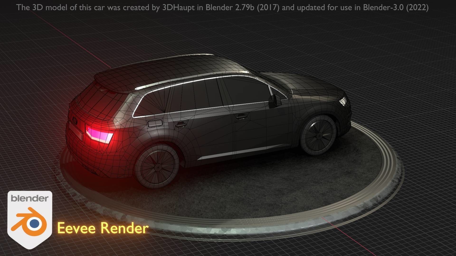 City Car 7 SUV Type-B Black  Low-poly 3D model_56