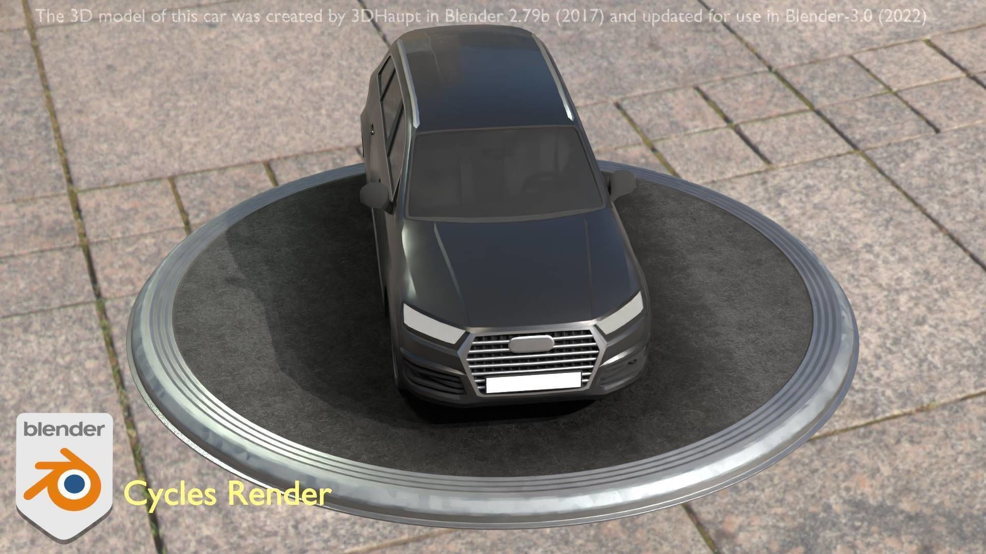 City Car 7 SUV Type-B Black  Low-poly 3D model_61