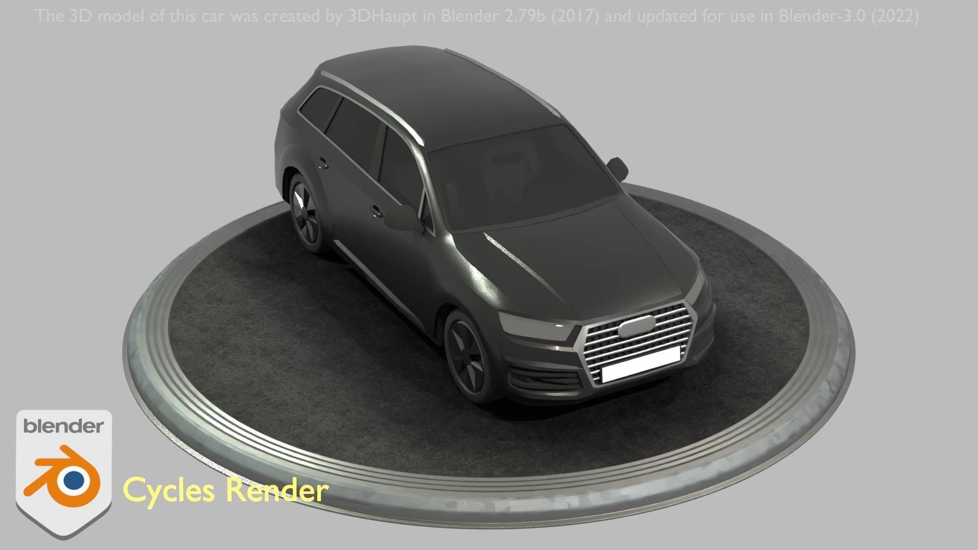 City Car 7 SUV Type-B Black  Low-poly 3D model_12