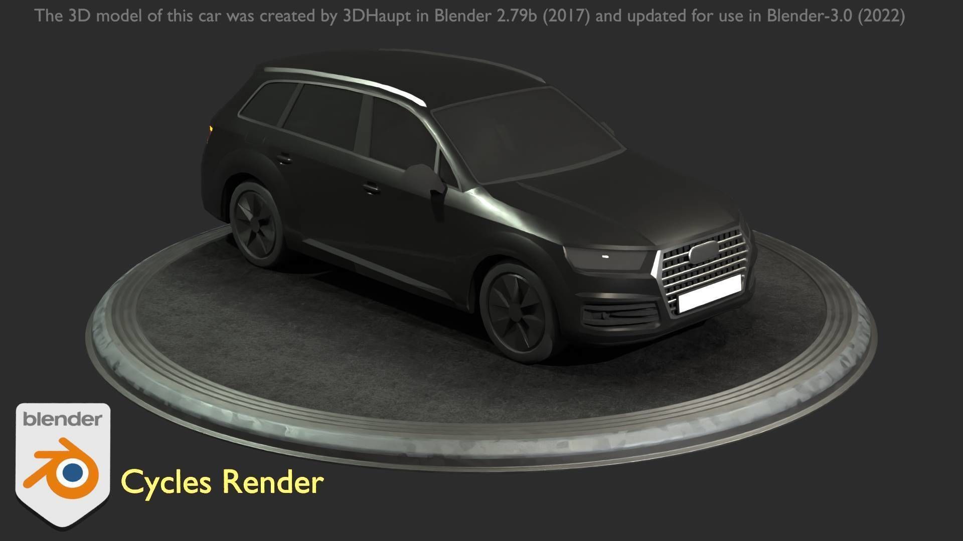 City Car 7 SUV Type-B Black  Low-poly 3D model_44