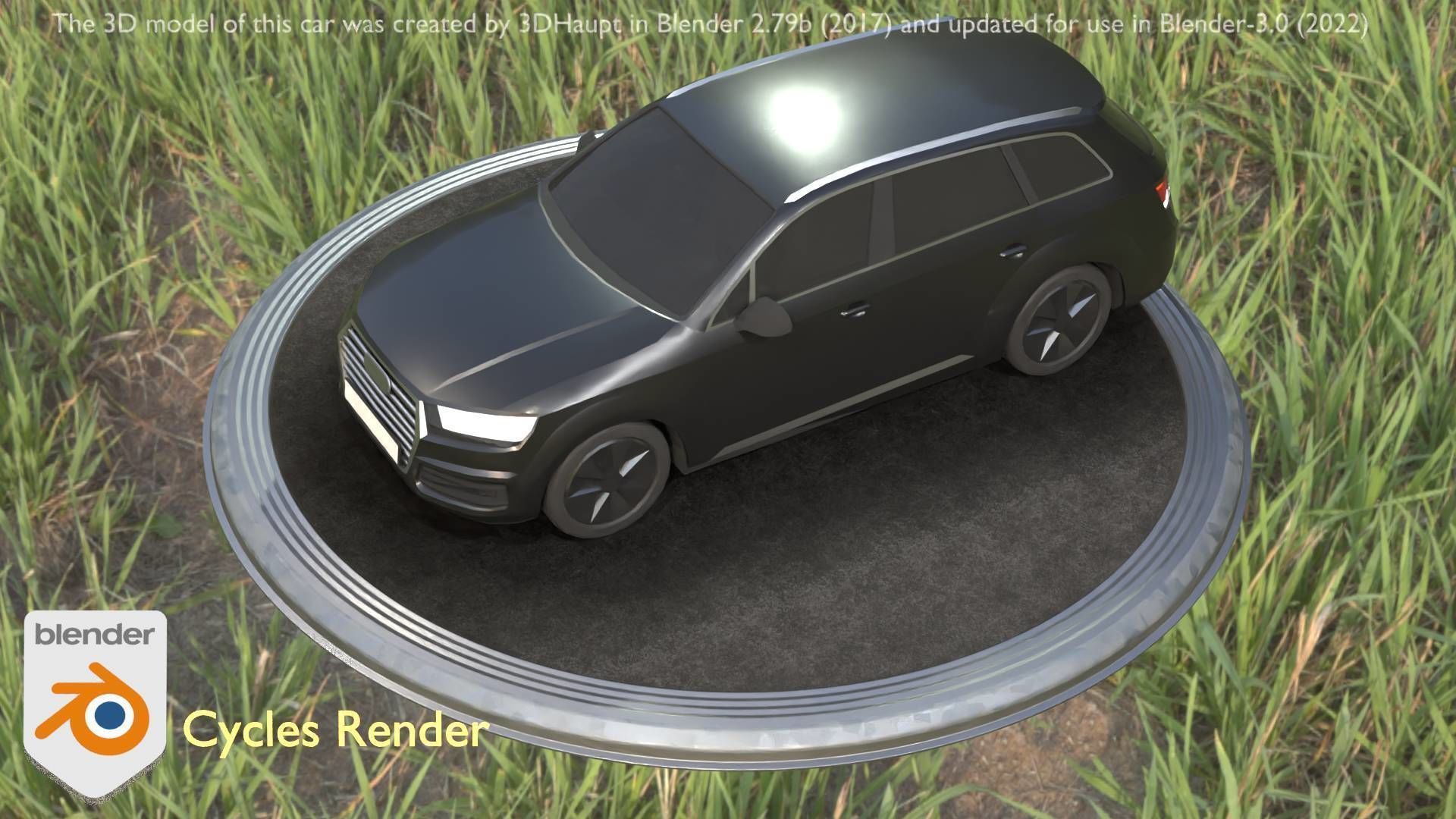 City Car 7 SUV Type-B Black  Low-poly 3D model_16