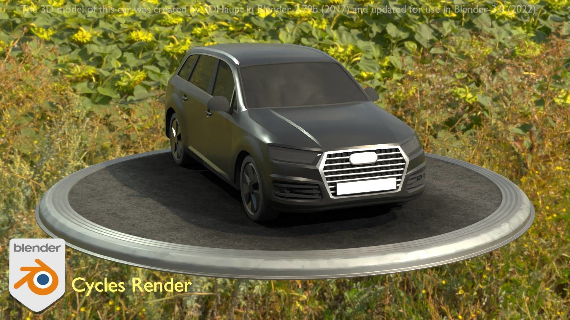 City Car 7 SUV Type-B Black  Low-poly 3D model_89