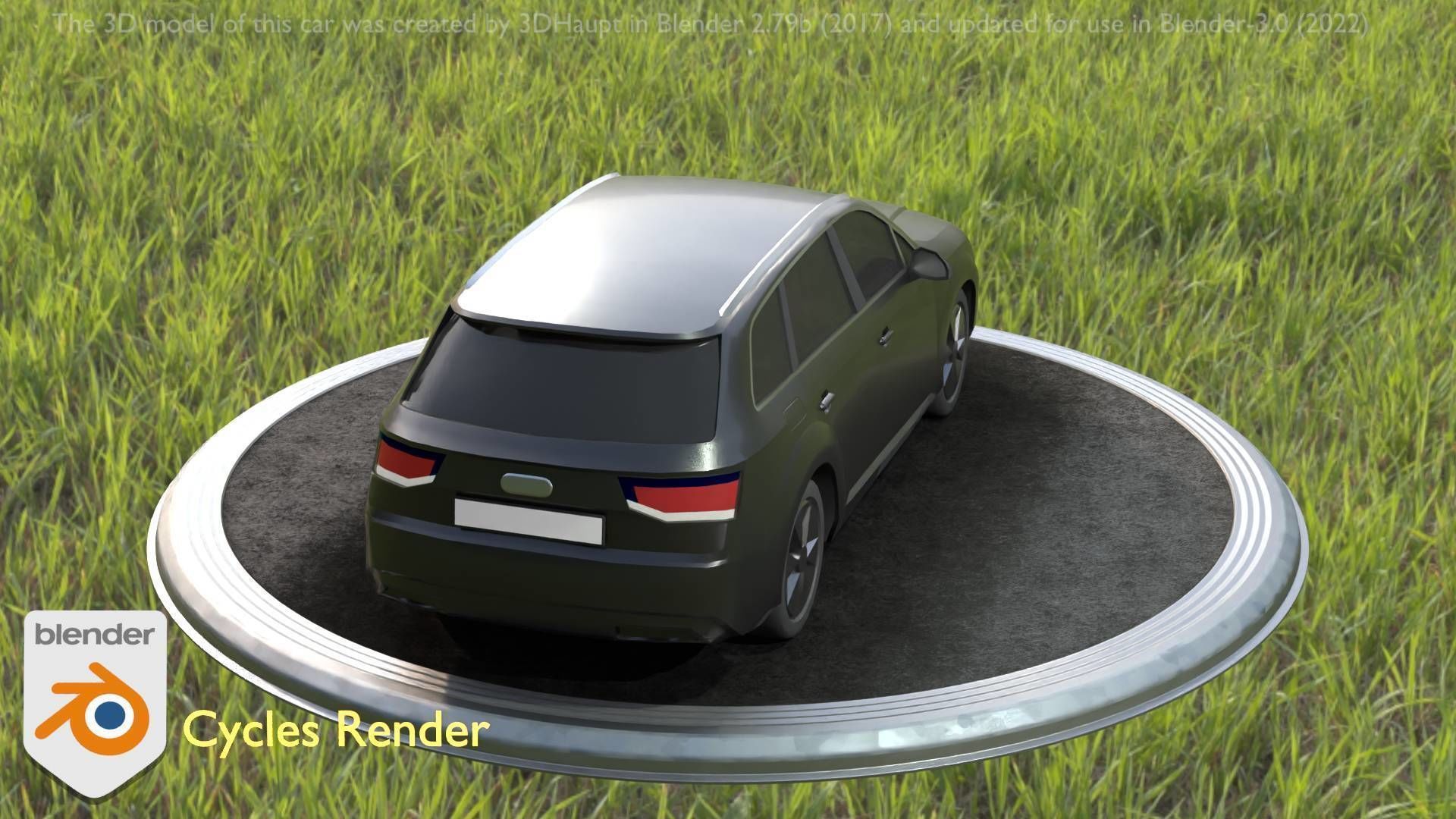 City Car 7 SUV Type-B Black  Low-poly 3D model_98