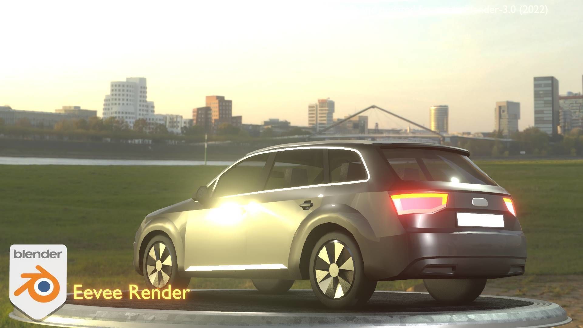 City Car 7 SUV Type-B Black  Low-poly 3D model_4