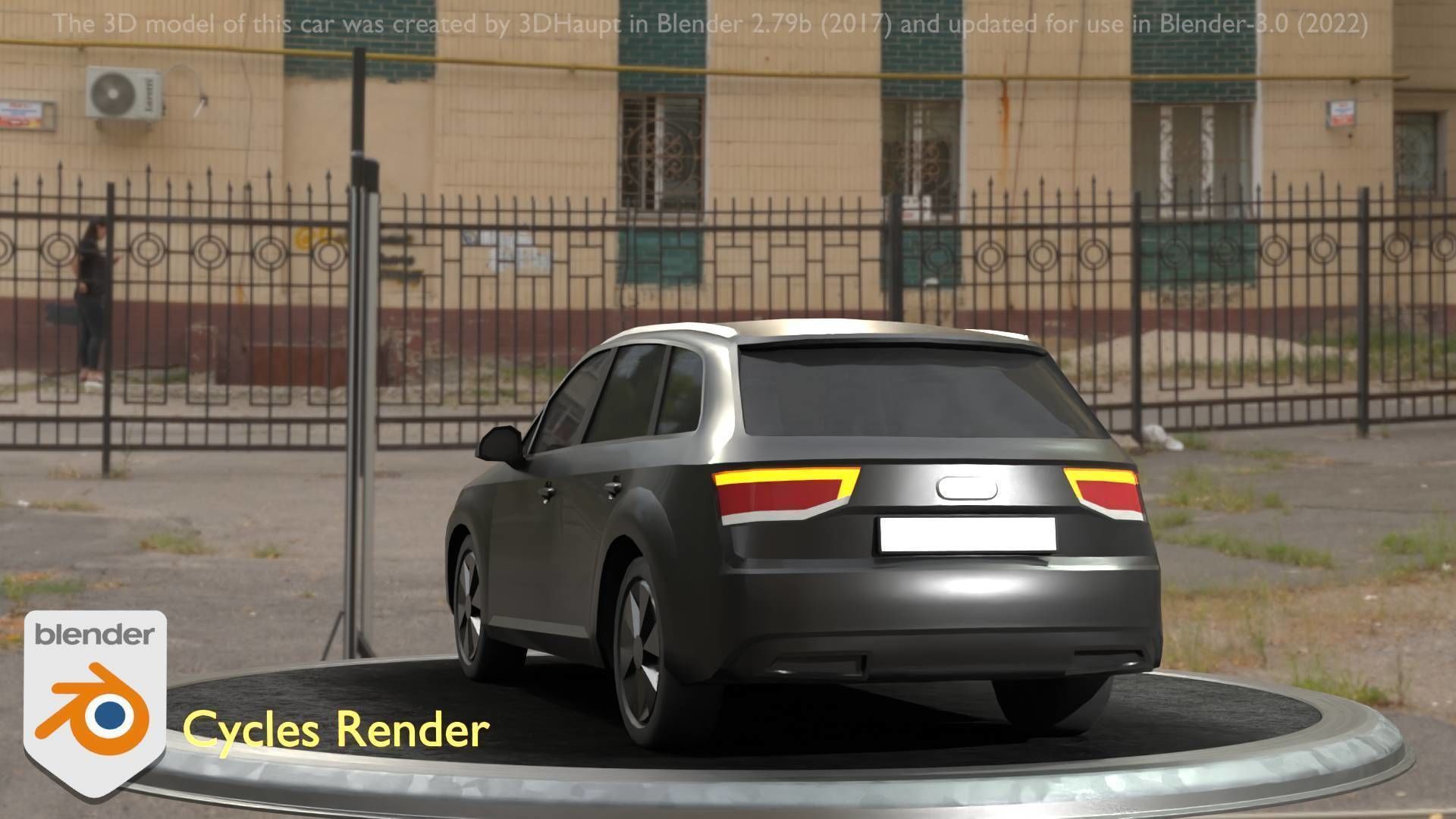 City Car 7 SUV Type-B Black  Low-poly 3D model_83