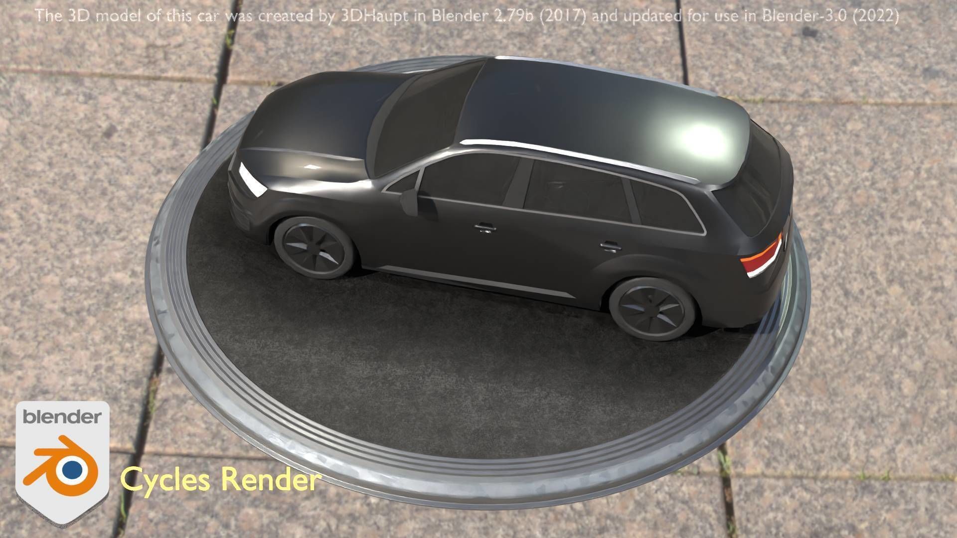 City Car 7 SUV Type-B Black  Low-poly 3D model_18