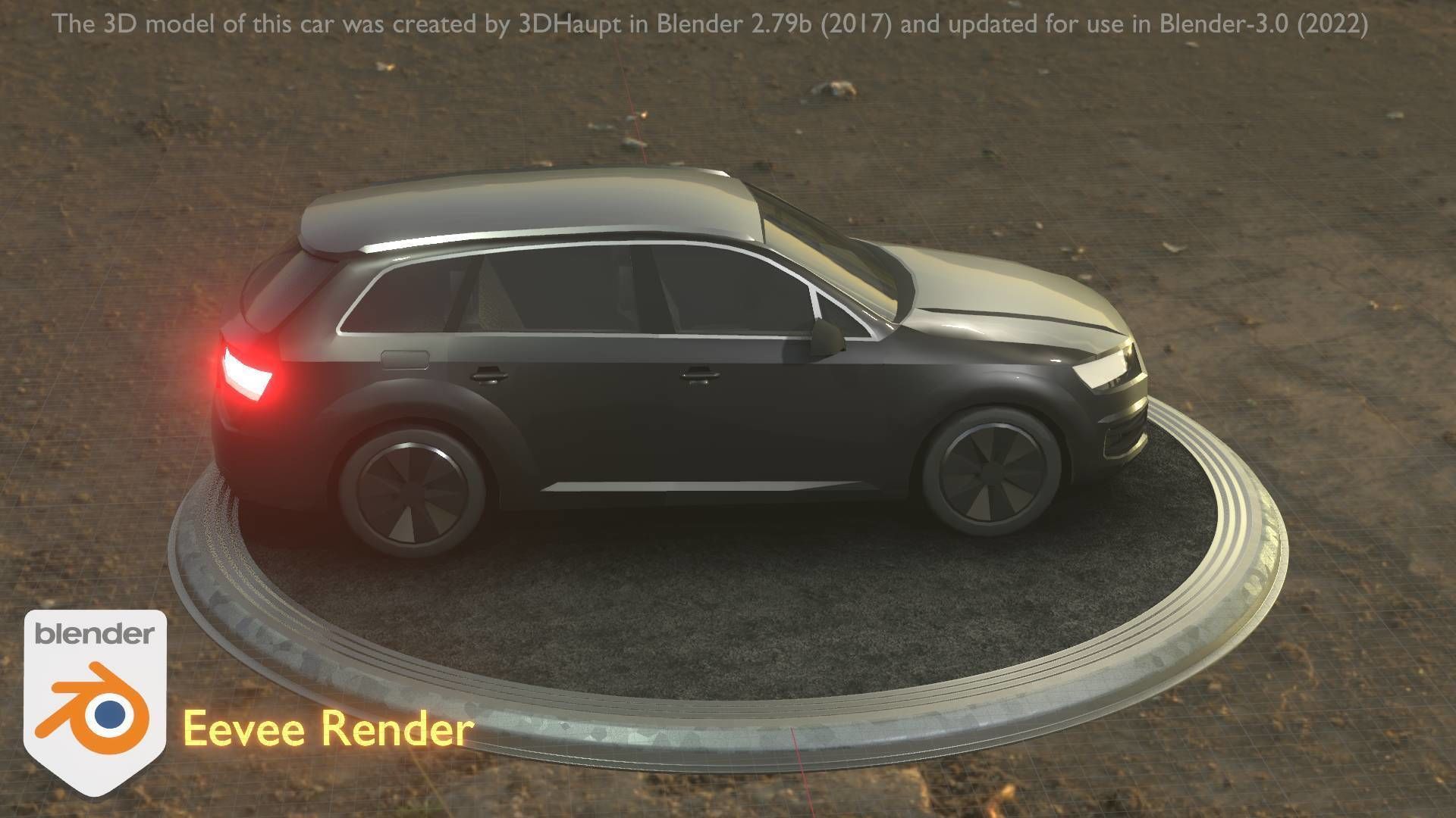 City Car 7 SUV Type-B Black  Low-poly 3D model_8