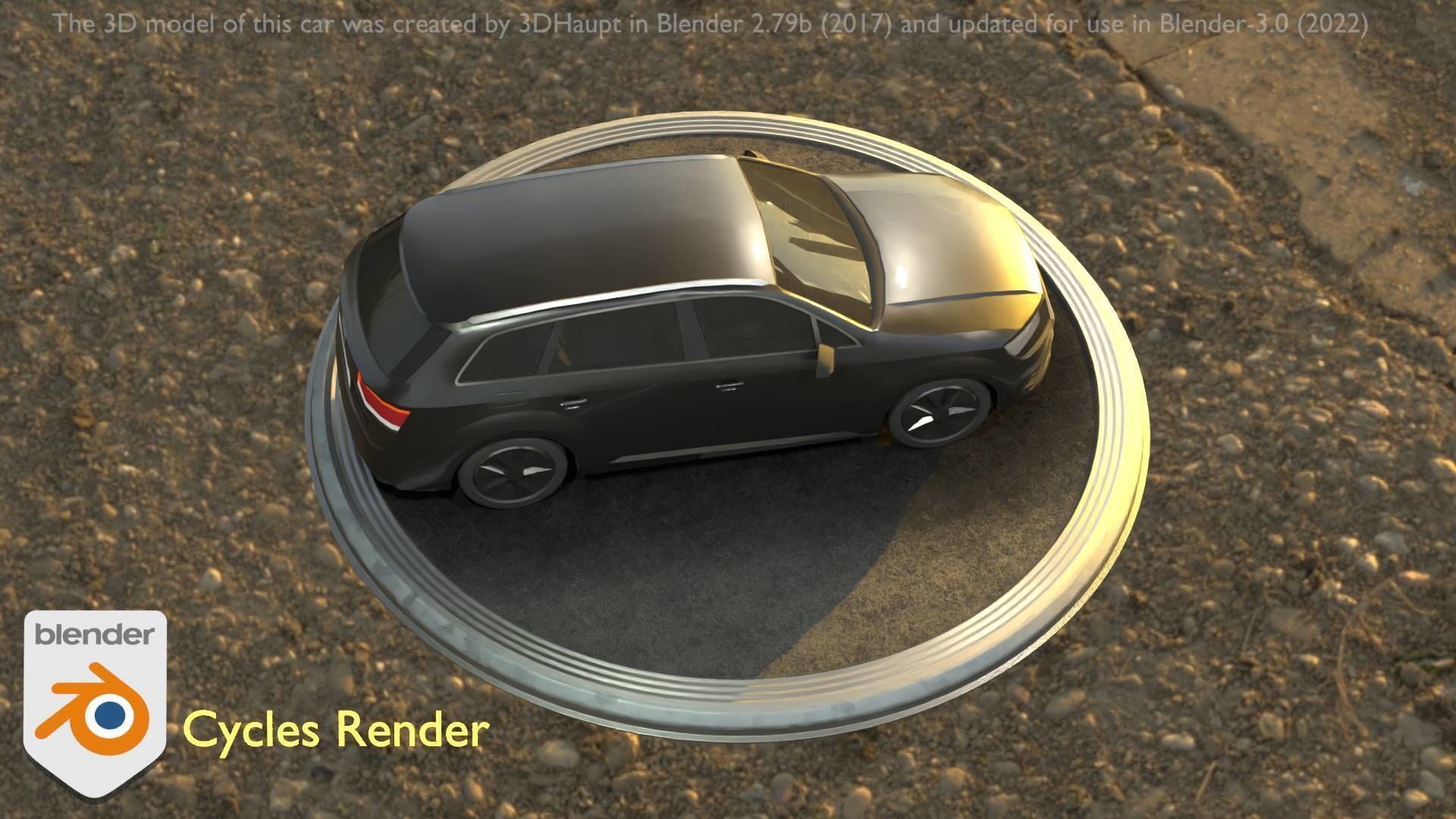 City Car 7 SUV Type-B Black  Low-poly 3D model_2