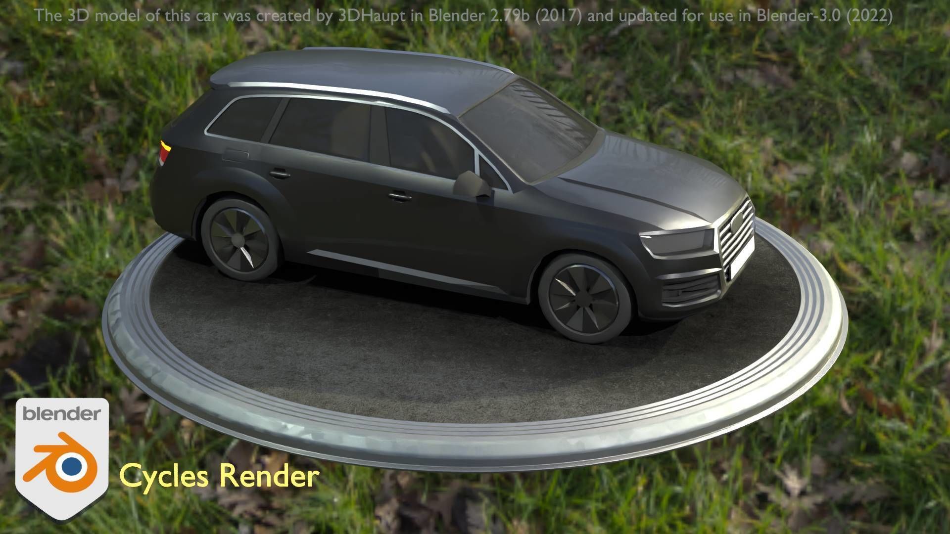 City Car 7 SUV Type-B Black  Low-poly 3D model_88