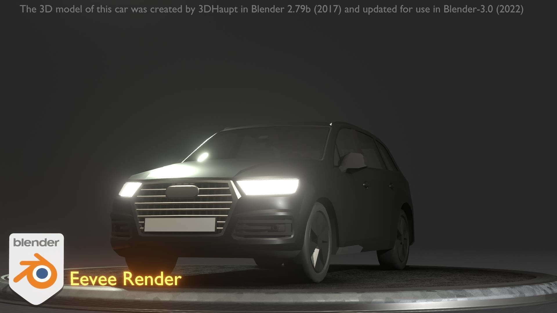 City Car 7 SUV Type-B Black  Low-poly 3D model_47