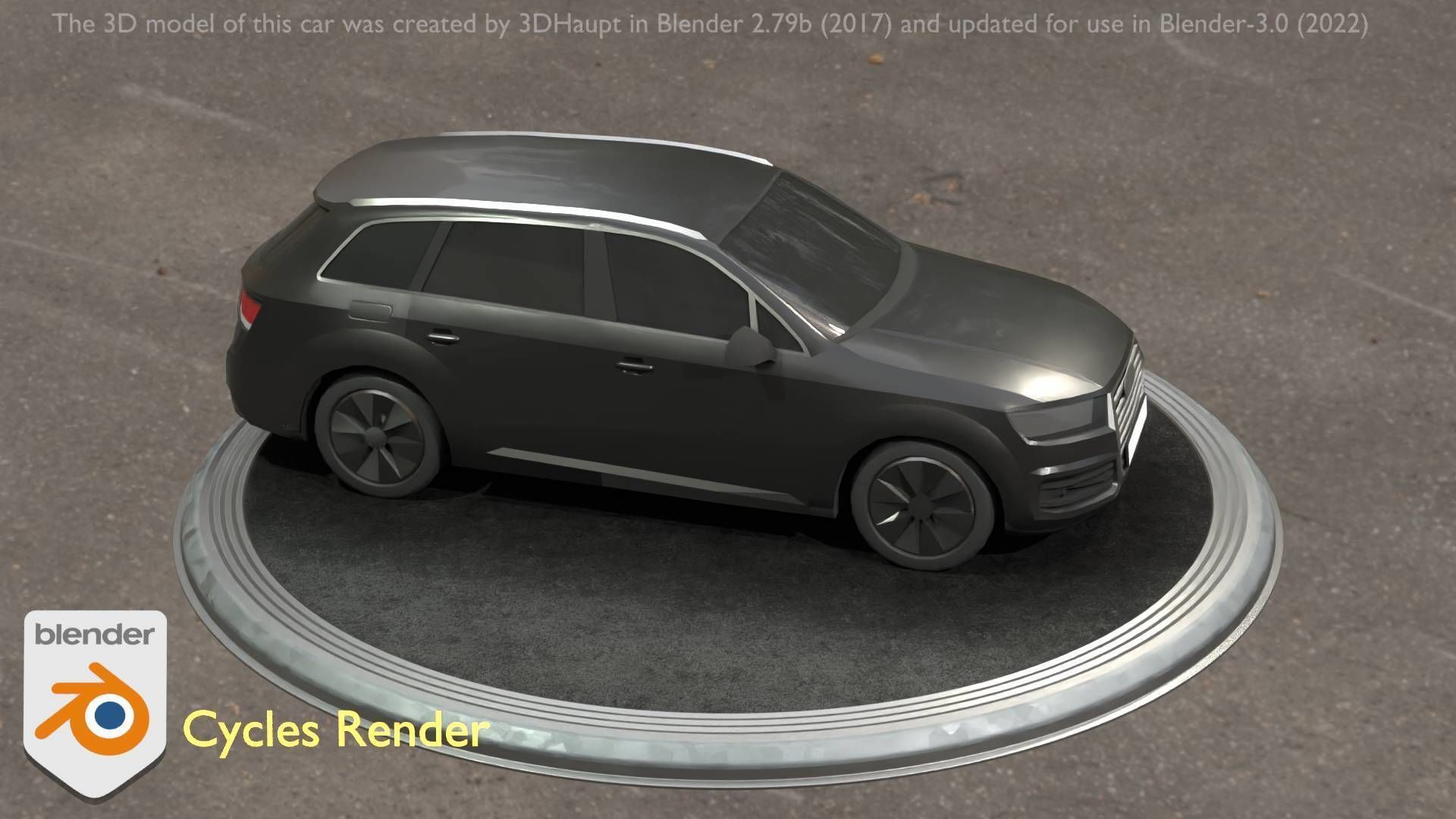 City Car 7 SUV Type-B Black  Low-poly 3D model_9