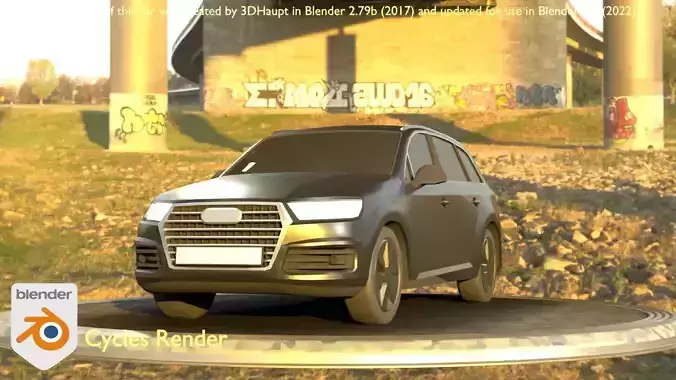 City Car 7 SUV Type-B Black  Low-poly 3D model
