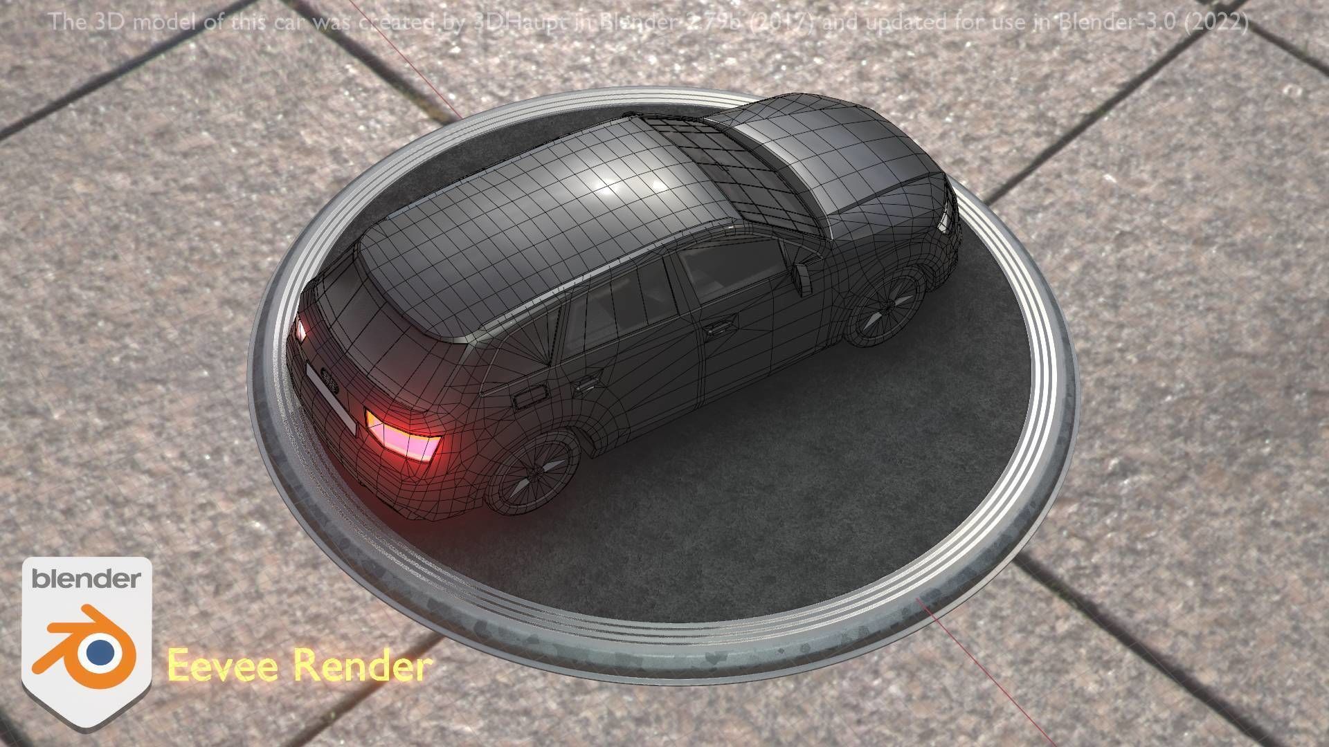 City Car 7 SUV Type-B Black  Low-poly 3D model_71