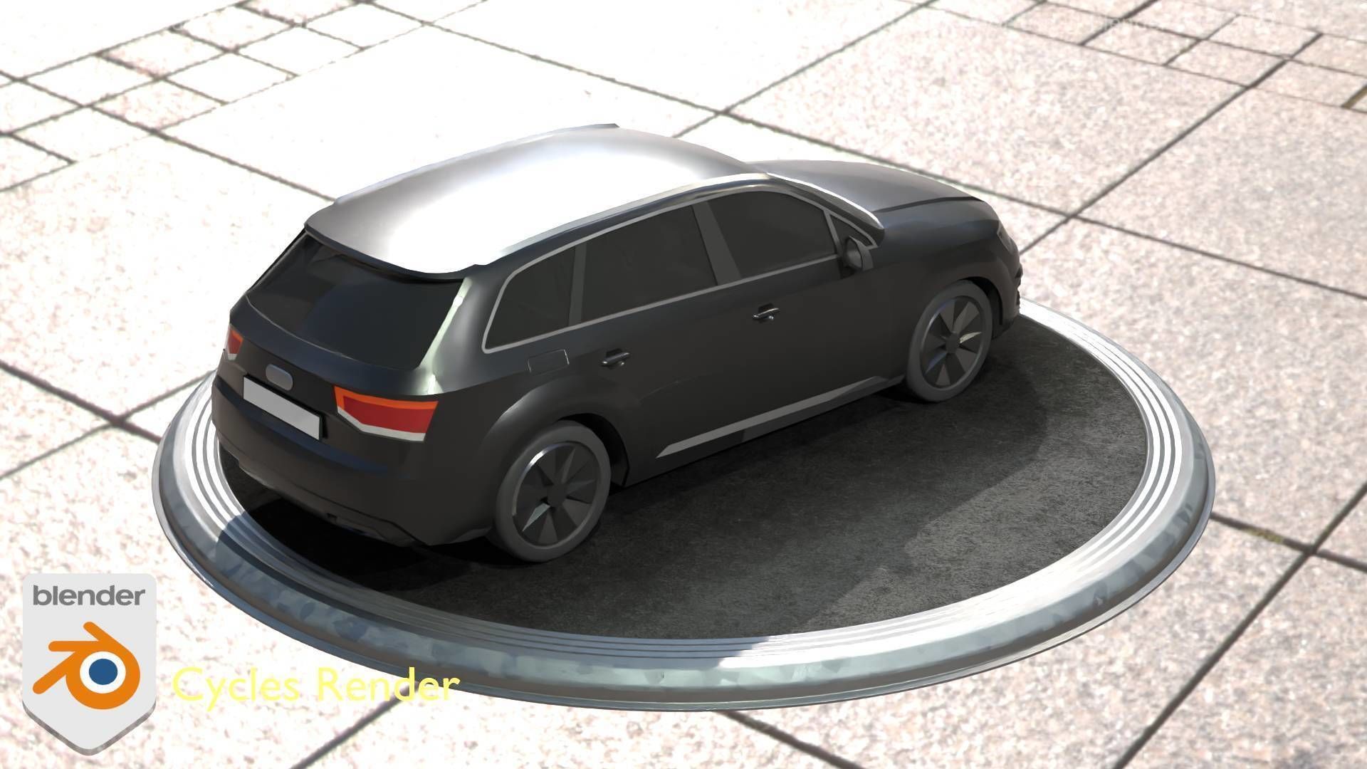 City Car 7 SUV Type-B Black  Low-poly 3D model_40