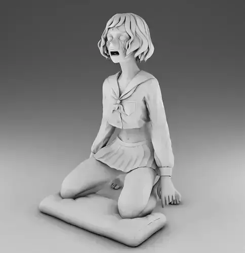 Crying girl 3D print model