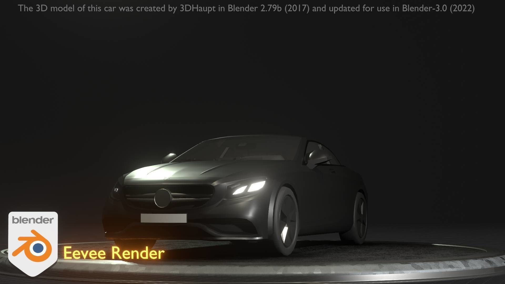 City Car 8 Top-Class Cabrio Open Type-A Black Low-poly 3D model_45