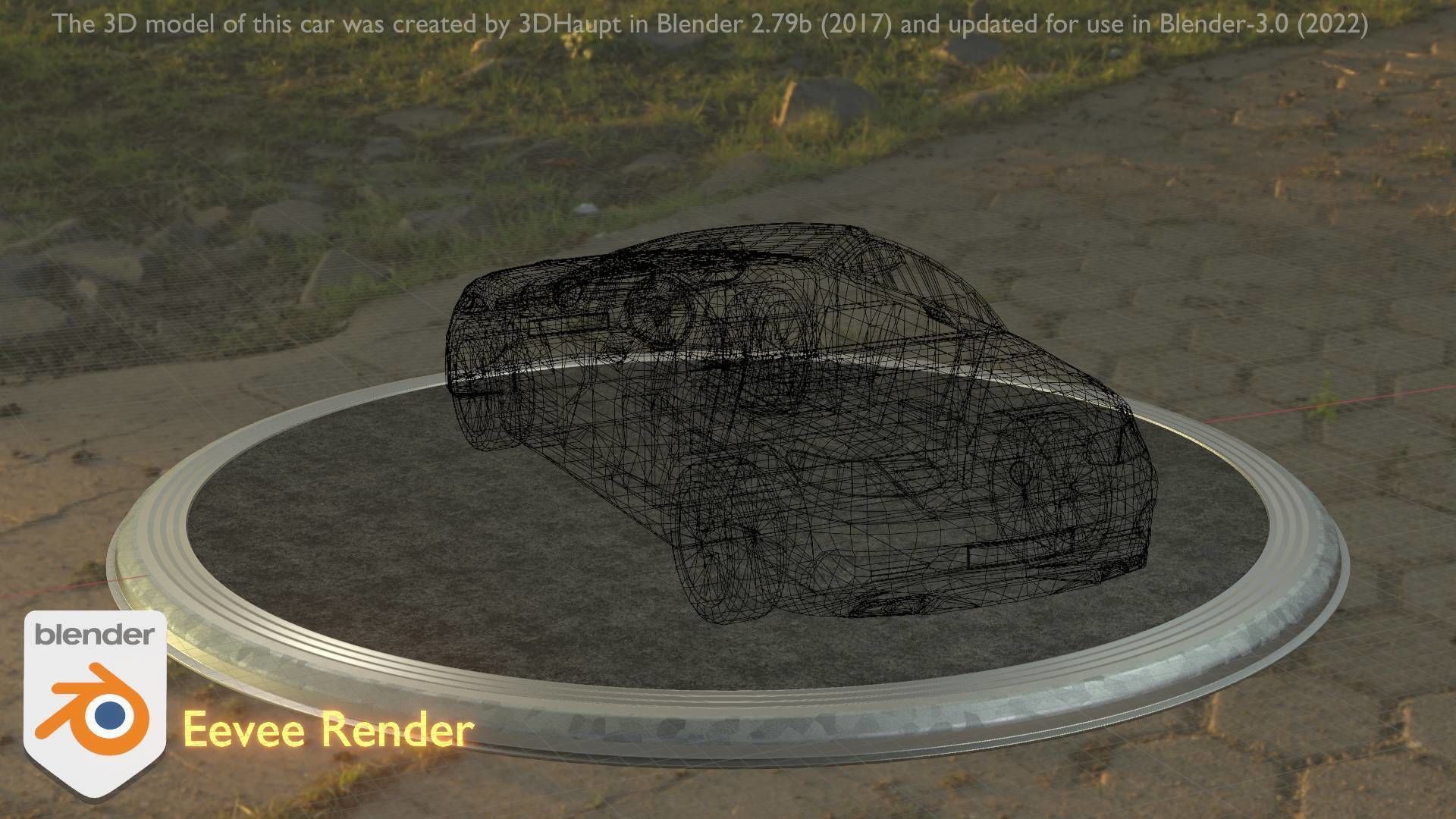 City Car 8 Top-Class Cabrio Open Type-A Black Low-poly 3D model_50