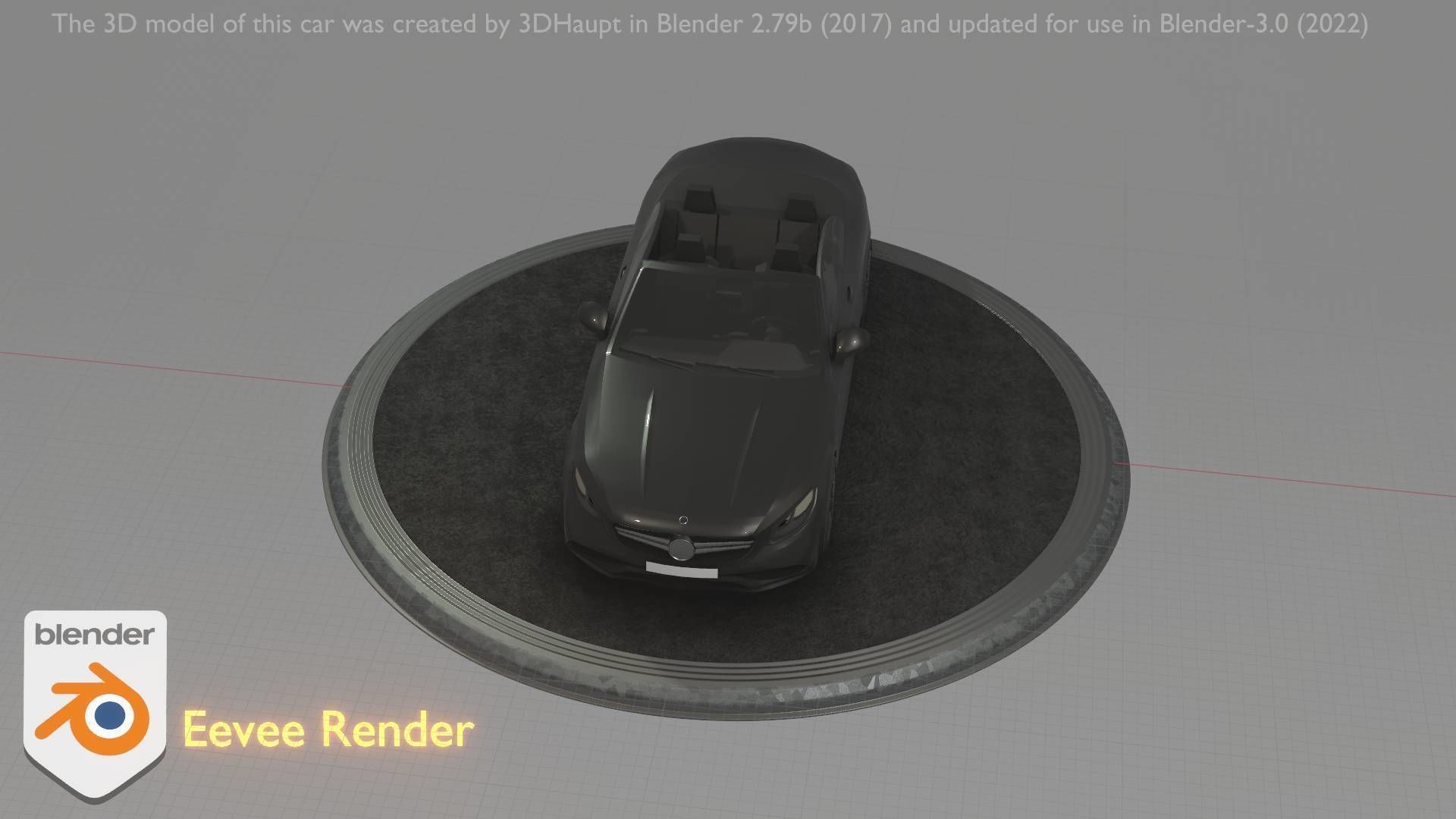 City Car 8 Top-Class Cabrio Open Type-A Black Low-poly 3D model_73