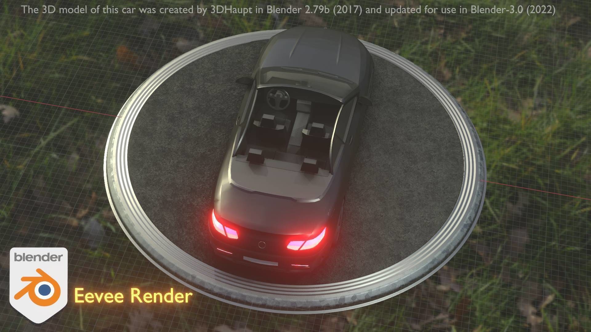 City Car 8 Top-Class Cabrio Open Type-A Black Low-poly 3D model_65