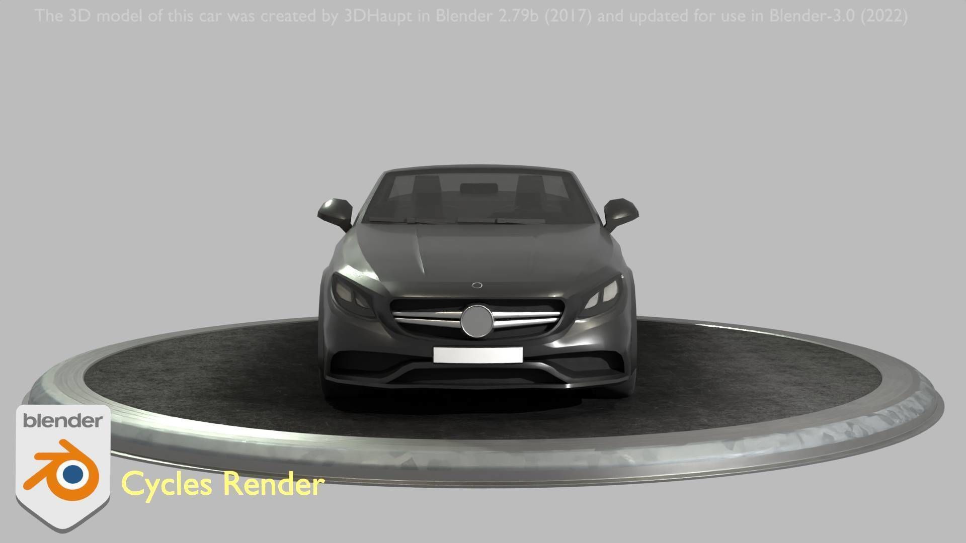 City Car 8 Top-Class Cabrio Open Type-A Black Low-poly 3D model_44