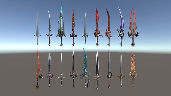 Epic Swords Pack Low-poly 3D model