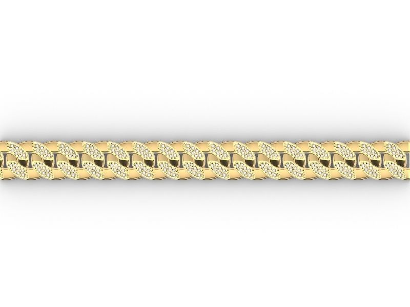 diamond Cuban chain bracelet stl verified 3D print model_6