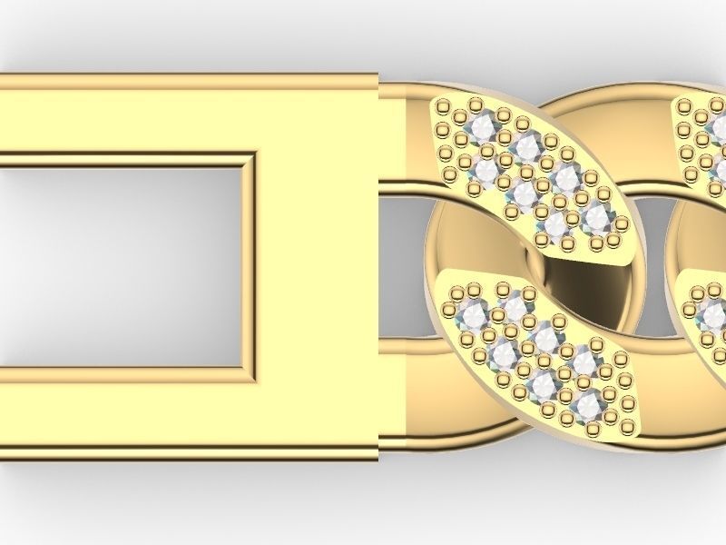 diamond Cuban chain bracelet stl verified 3D print model_10