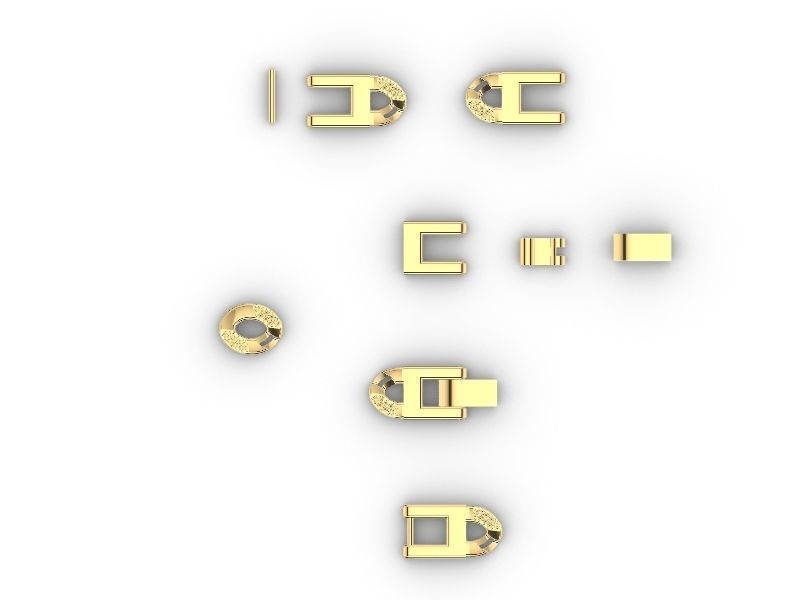 diamond Cuban chain bracelet stl verified 3D print model_12