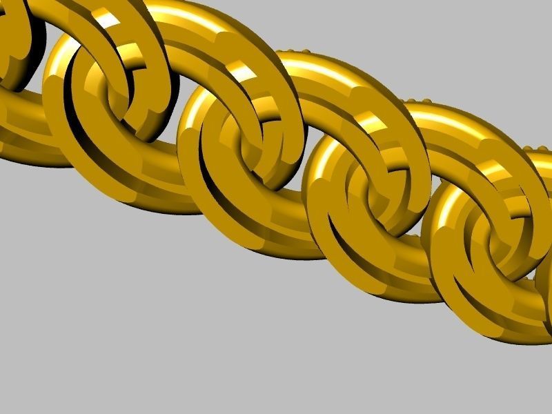 diamond Cuban chain bracelet stl verified 3D print model_20