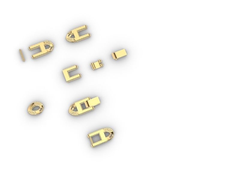 diamond Cuban chain bracelet stl verified 3D print model_13