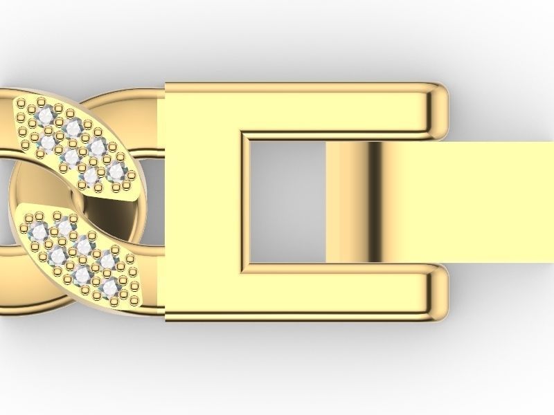 diamond Cuban chain bracelet stl verified 3D print model_19