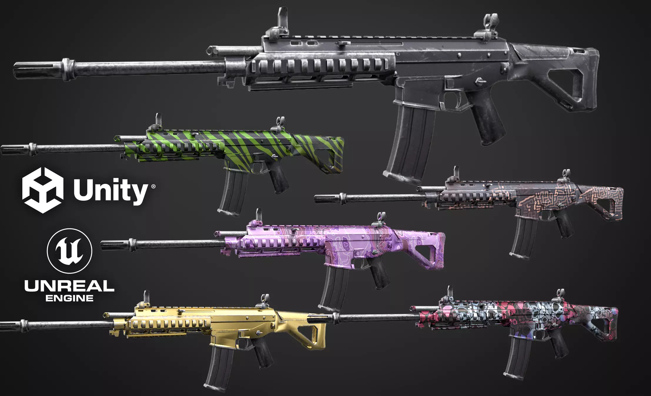 ACR - Rifle Weapon Low-poly 3D model_0