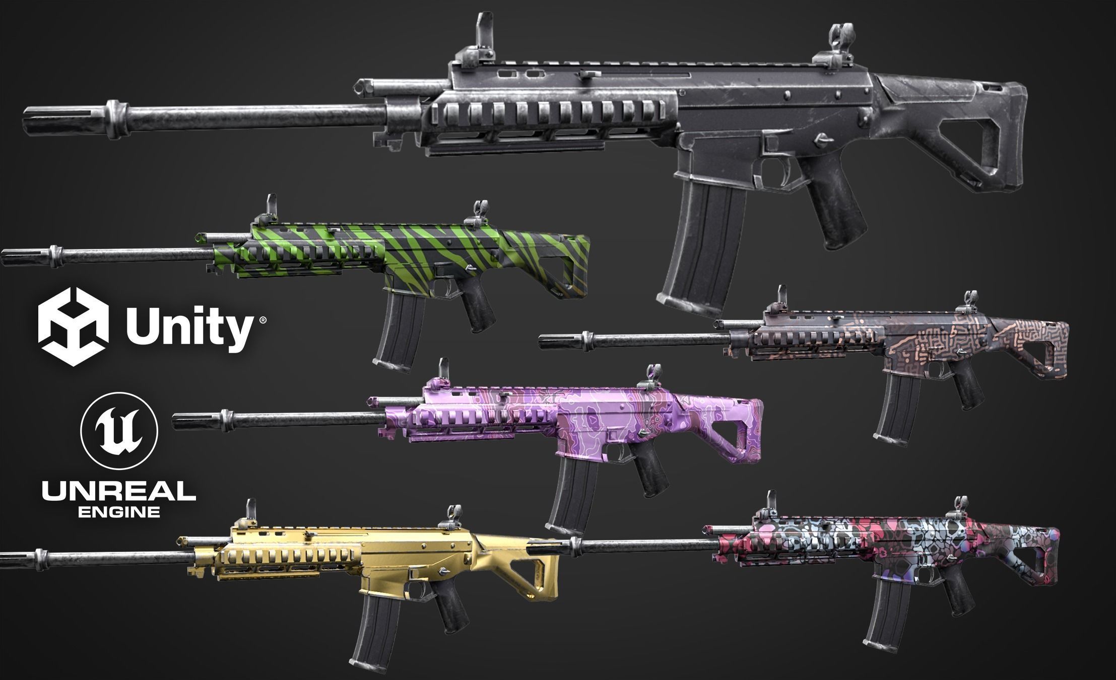 3D model ACR - Rifle Weapon VR / AR / low-poly | CGTrader