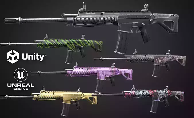 ACR - Rifle Weapon Low-poly 3D model