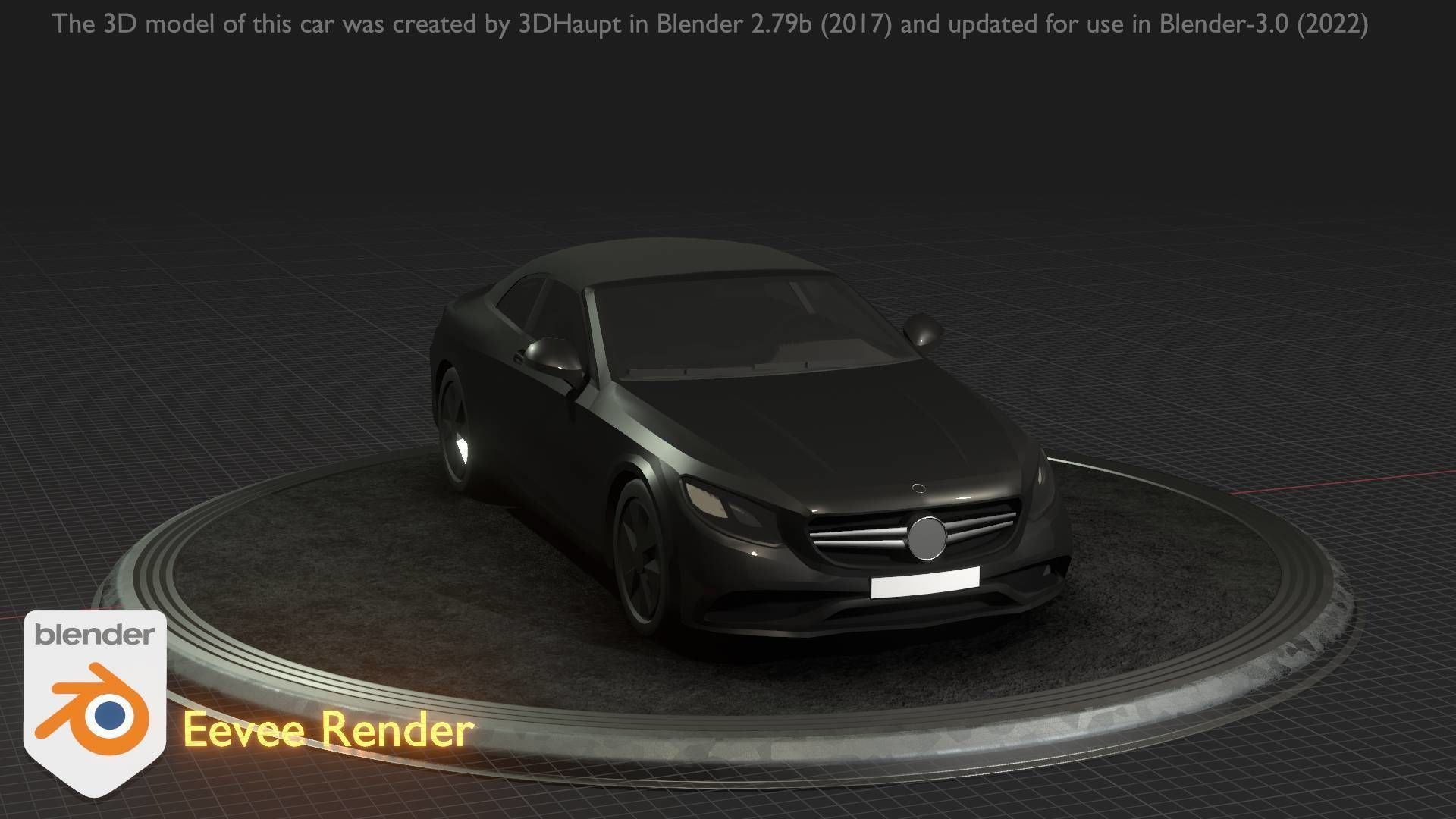 City Car 9 Top-Class Type-A Black Low-poly 3D model_37