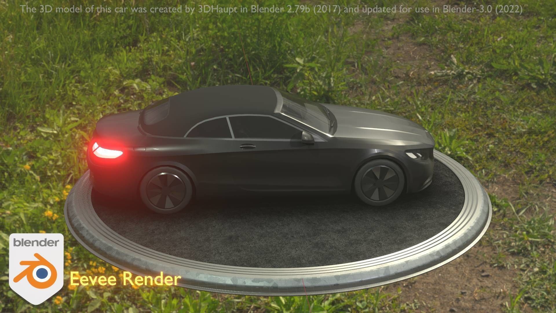 City Car 9 Top-Class Type-A Black Low-poly 3D model_95