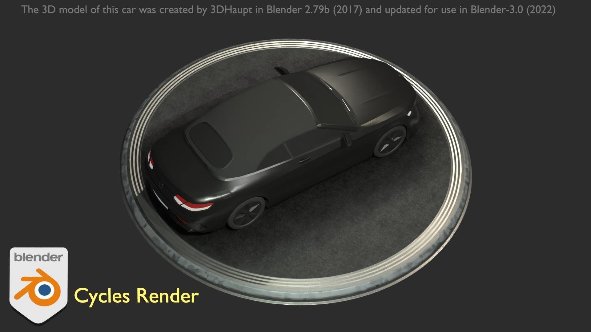 City Car 9 Top-Class Type-A Black Low-poly 3D model_18