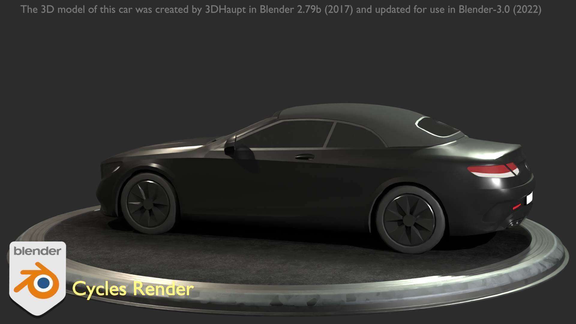 City Car 9 Top-Class Type-A Black Low-poly 3D model_88
