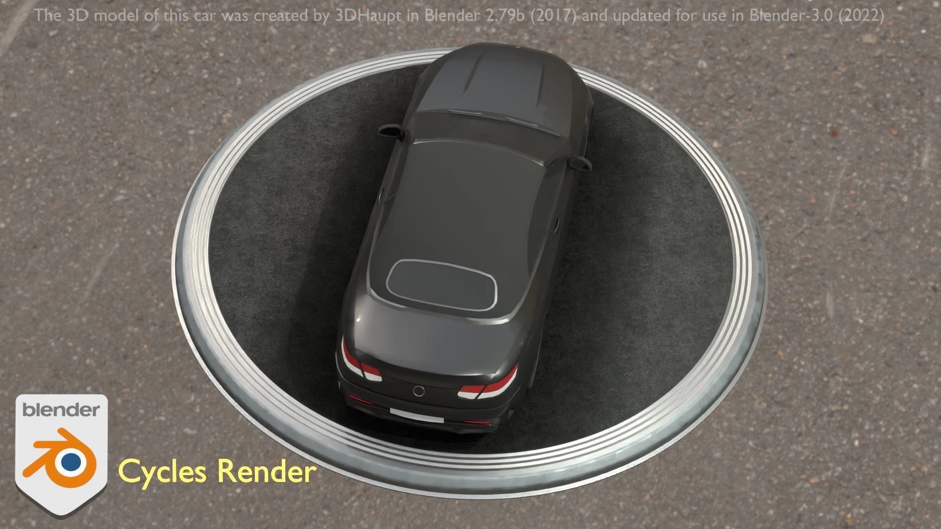 City Car 9 Top-Class Type-A Black Low-poly 3D model_16