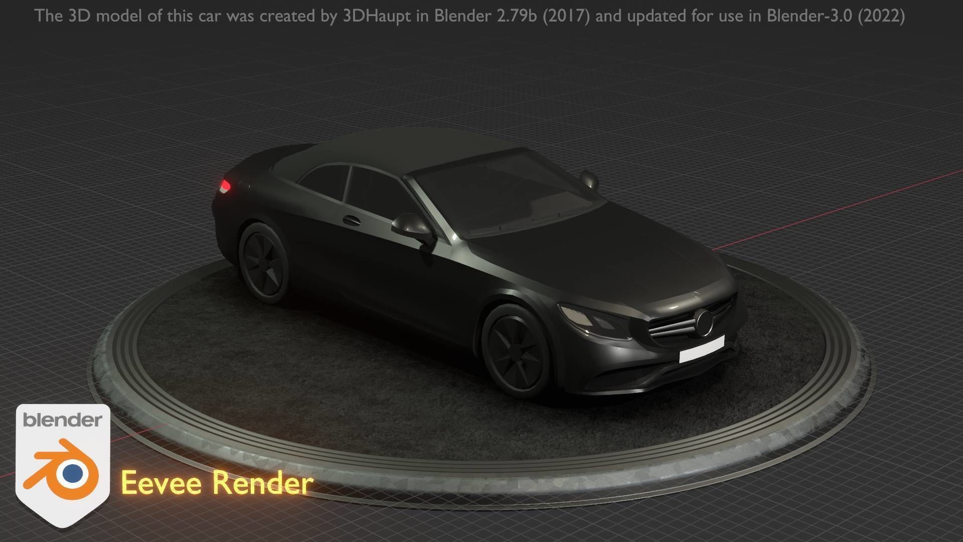 City Car 9 Top-Class Type-A Black Low-poly 3D model_83