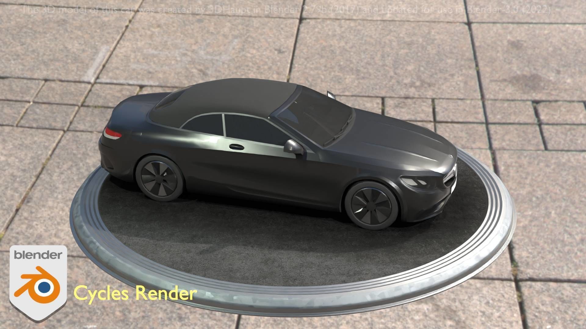 City Car 9 Top-Class Type-A Black Low-poly 3D model_96