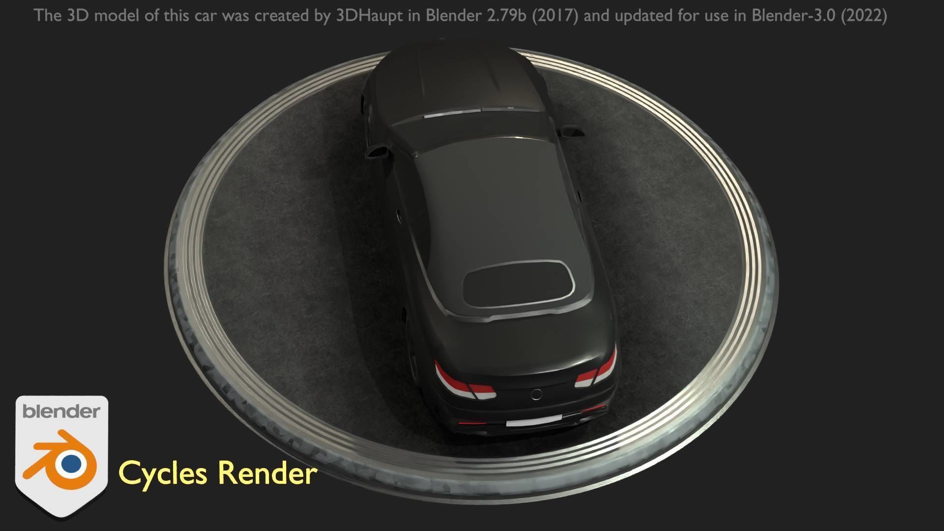 City Car 9 Top-Class Type-A Black Low-poly 3D model_60