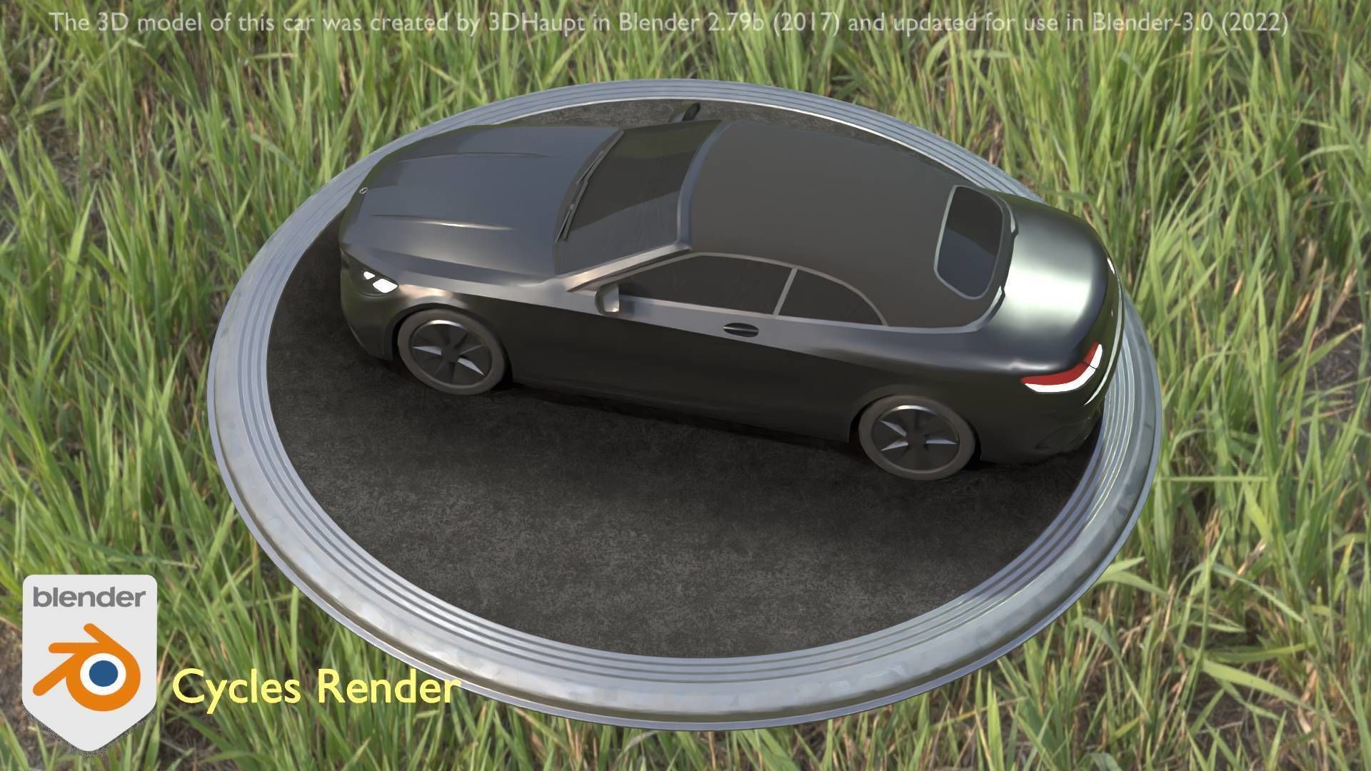 City Car 9 Top-Class Type-A Black Low-poly 3D model_6