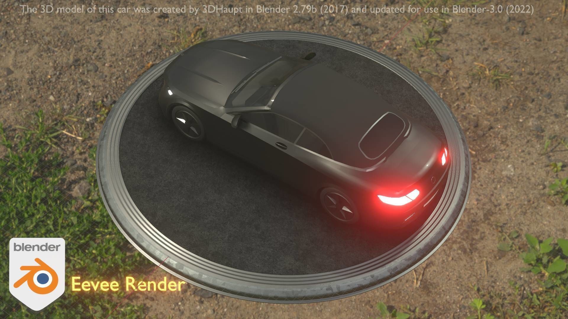 City Car 9 Top-Class Type-A Black Low-poly 3D model_13