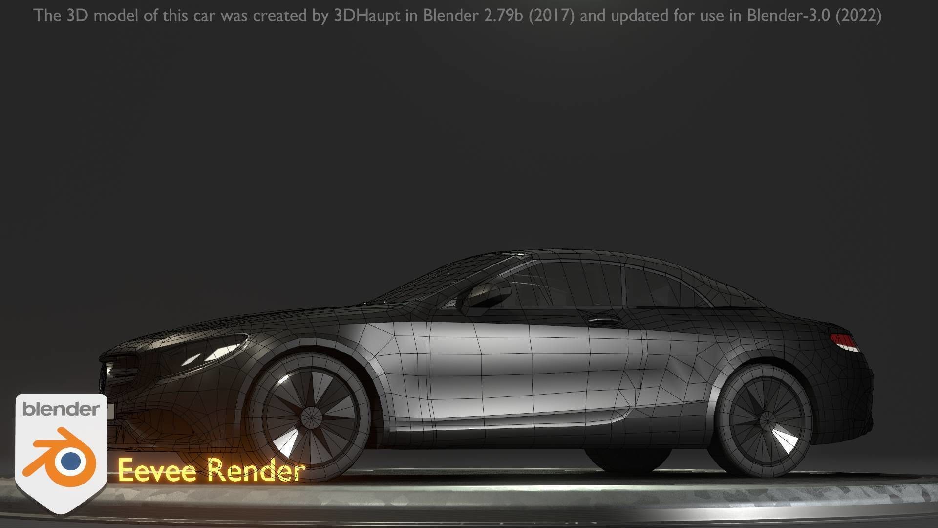 City Car 9 Top-Class Type-A Black Low-poly 3D model_40