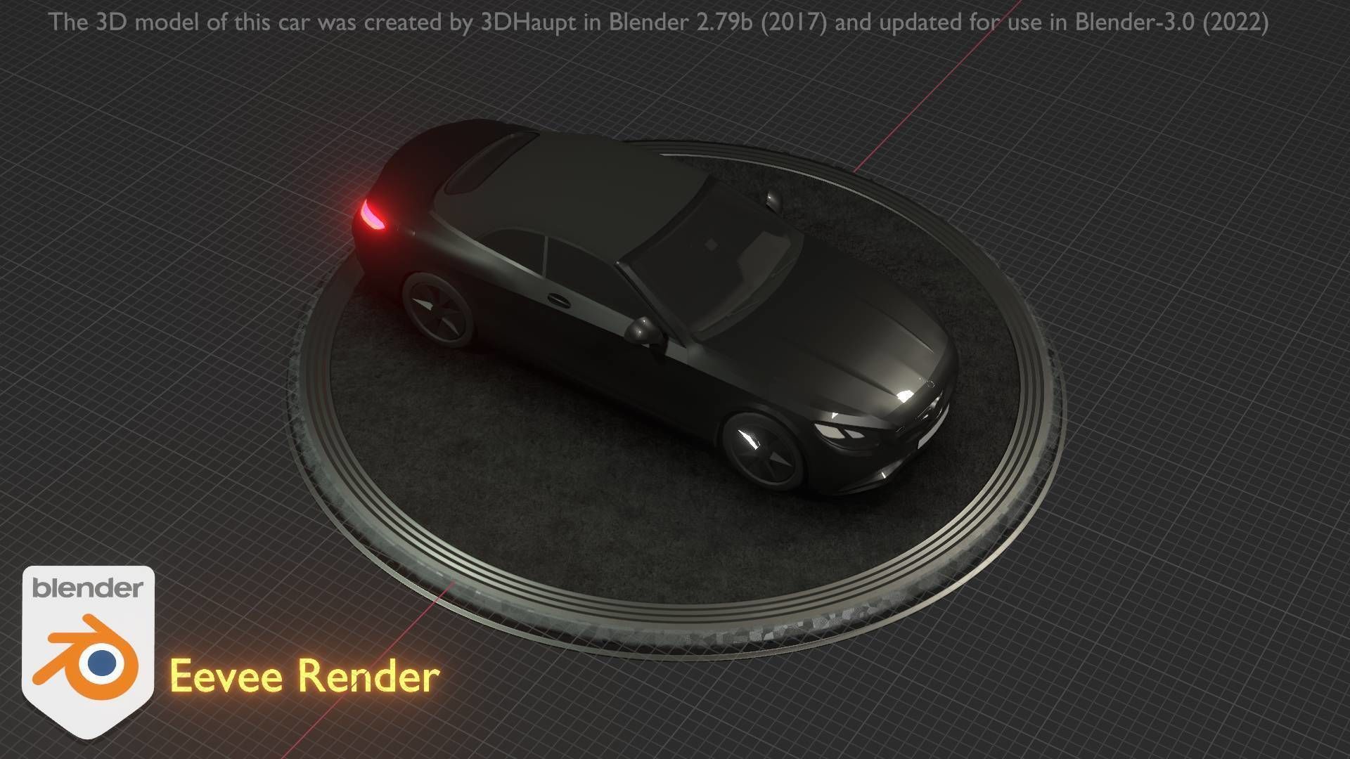 City Car 9 Top-Class Type-A Black Low-poly 3D model_12